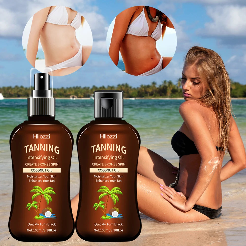 100 ml/3.38fl.oz huile de bronzage de noix de coco bronzants sans soleil huile intensifiante bronzants sans soleil 100 ml/3.38fl.oz nouveaux produits d'été