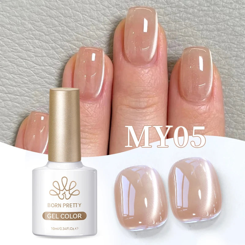 BORN PRETTY 10ml Gold Water Light Cat Magnetic Gel Polish Spaking Glitter Crystal Black Soak Off UV LED Vernis Manucure