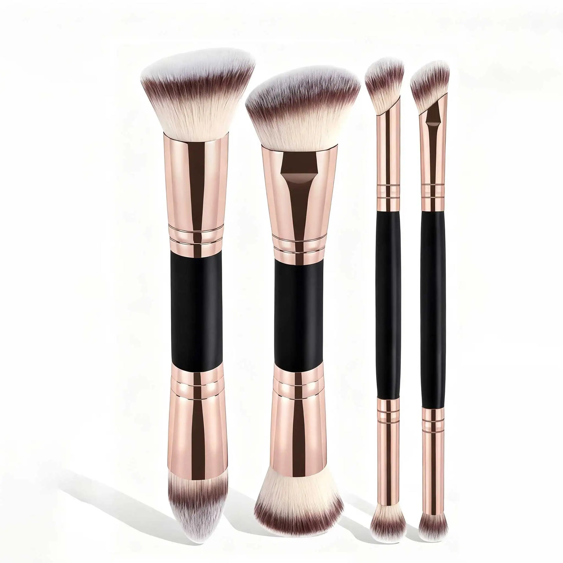 Ensemble de pinceaux de maquillage de base, 4 pièces, avec boîte, fond de teints à double extrémité, poudre, Blush, détails pour pinceaux de fard à paupières, voyage pour débutants
