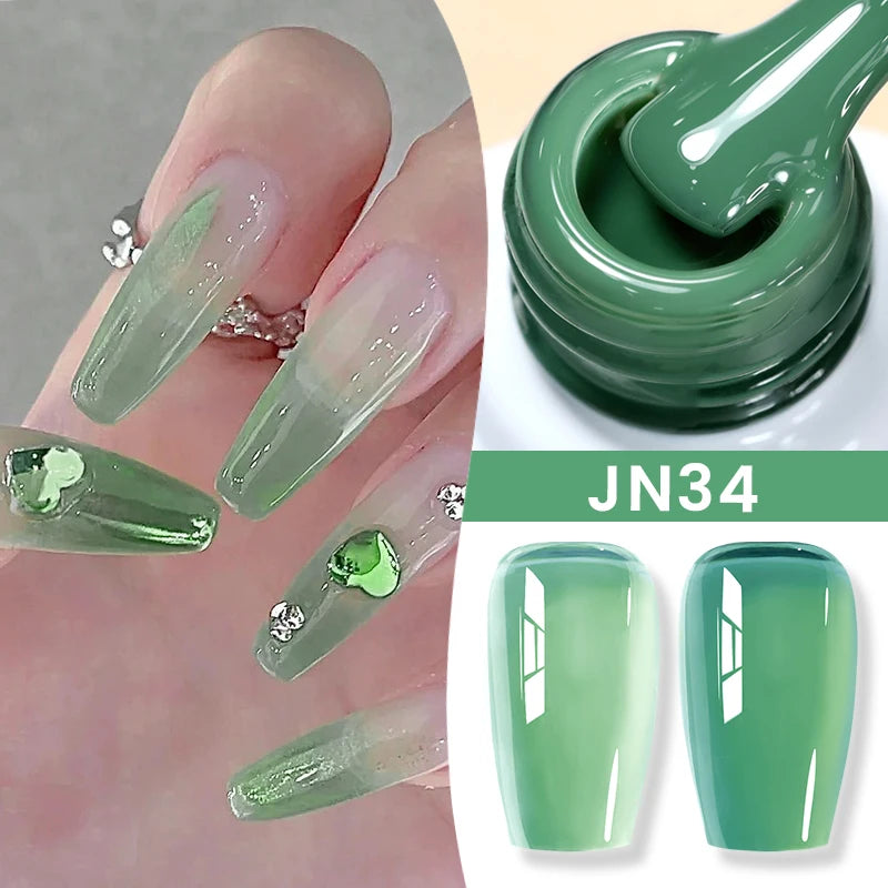 BORN PRETTYvernis à Ongles Gel, Semi Transparent, Soak Off UV LED, Vernis à Ongles Nude, N64.Gel Varjuvening,Art des ongles, 50 Couleurs, 10ml
