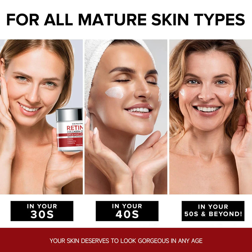 Ensemble d'essence de crème pour le visage au rétinol, verrouille dans l'humidité, répare la peau, lisse les rides, augmente l'élasticité pour la peau plus jeune et plus saine