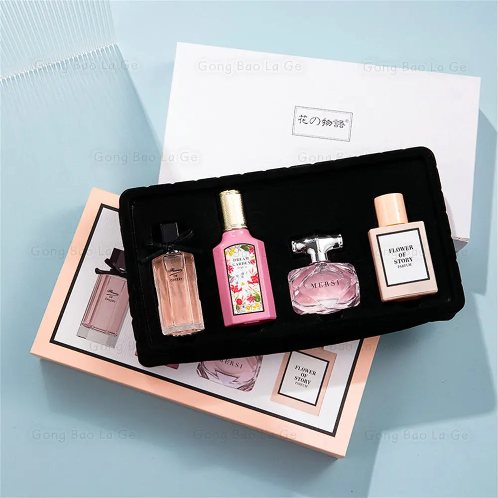 Coffret cadeau de parfum floral pour femme, parfum, balminess, 110ml, ensemble de 4 pièces