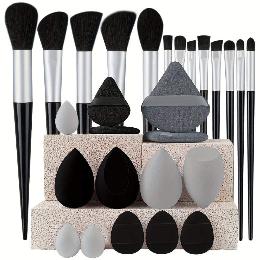 Pinceaux de maquillage 8-29 pièces Kit de maquillage professionnel femmes cosmétique pinceau à poudre douce fard à paupières fond de teint ensemble complet outil de beauté de voyage