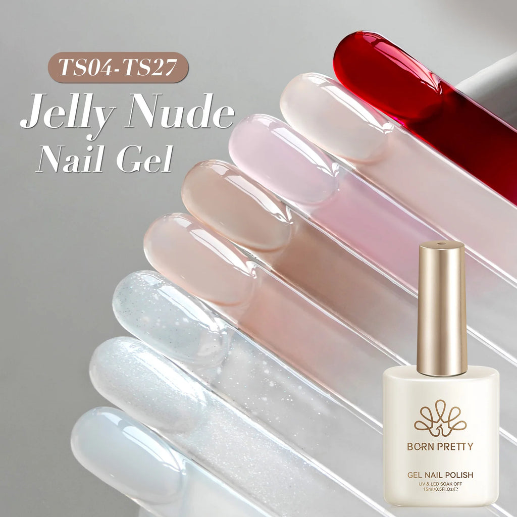 BORN PRETTY 15ml Gel Polish Pink Nude Glitter Soak Off LED UV Gel Semi Permanent Nail Art Manucure Gel Vernis
