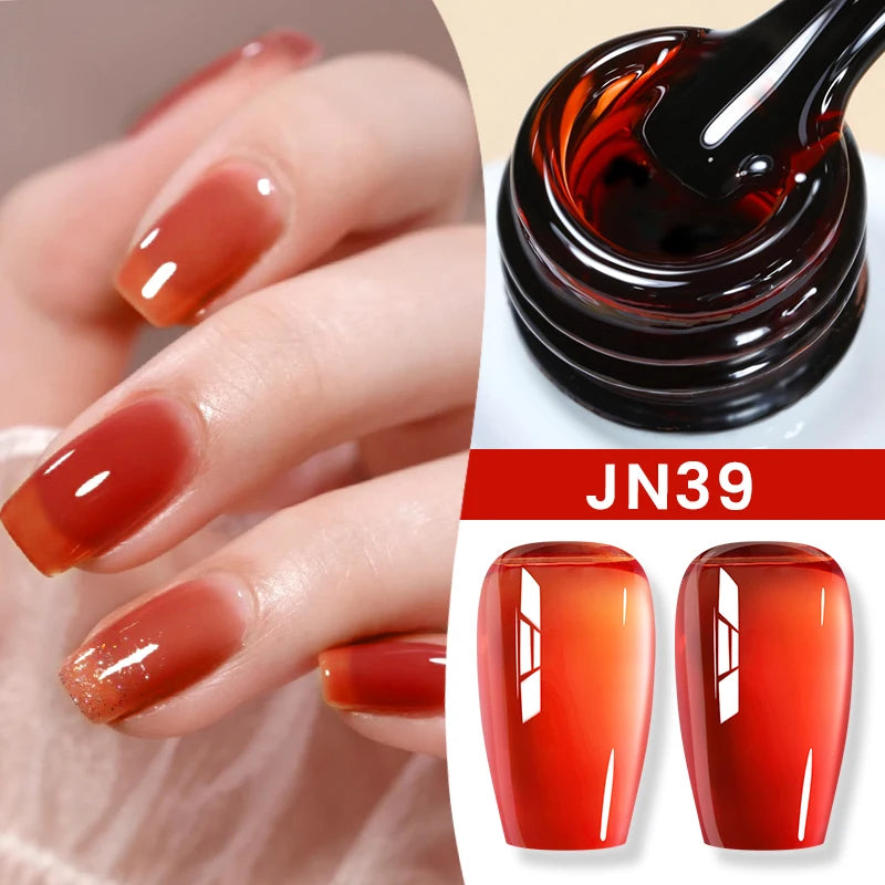 BORN PRETTYvernis à Ongles Gel, Semi Transparent, Soak Off UV LED, Vernis à Ongles Nude, N64.Gel Varjuvening,Art des ongles, 50 Couleurs, 10ml