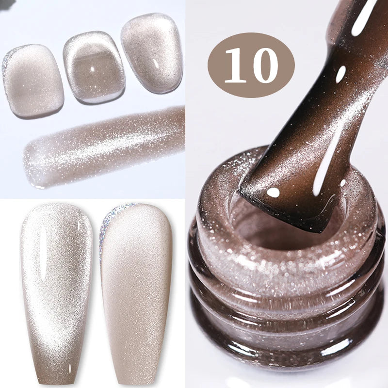 BORN PRETTY 10ml Gold Water Light Cat Magnetic Gel Polish Spaking Glitter Crystal Black Soak Off UV LED Vernis Manucure