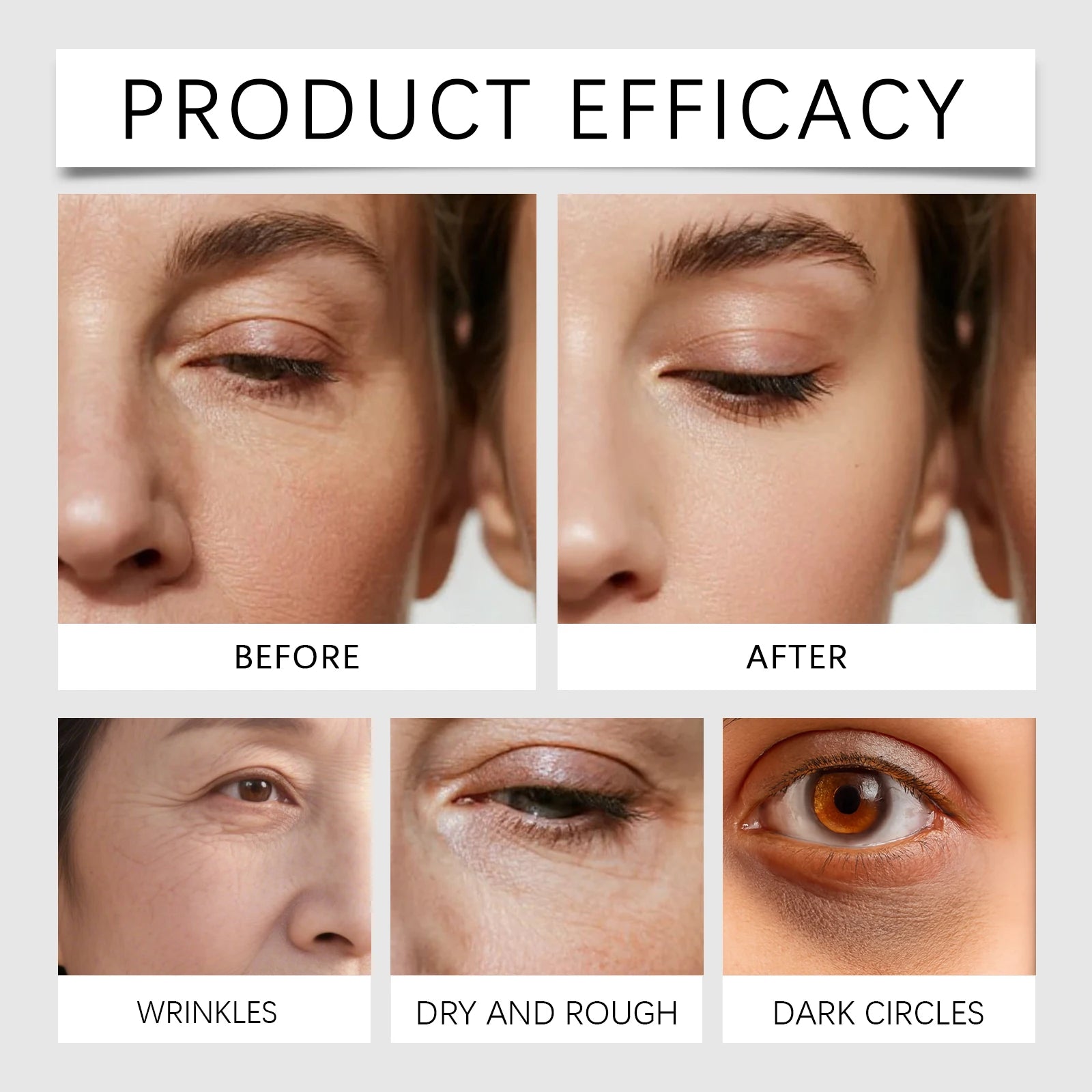 Patch pour les yeux en hydrogel de collagène peptidique Réduire les rides, les cernes avec le peptide de cuivre, la niacinamide, le gel hydratant raffermissant, coussinets pour les yeux
