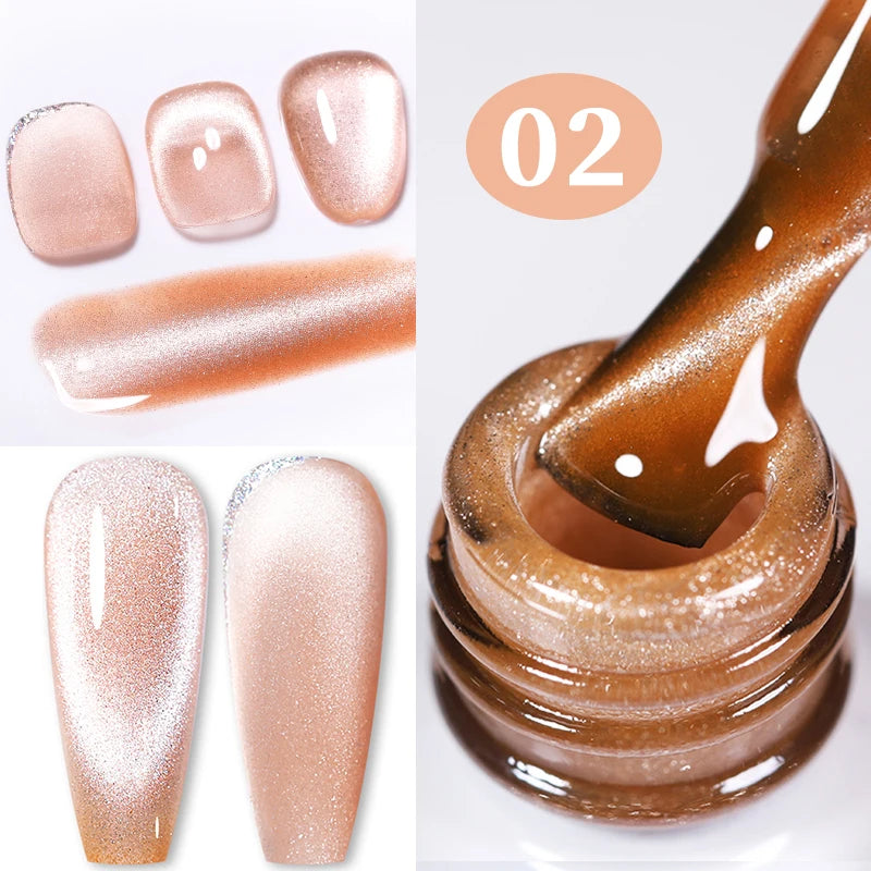 BORN PRETTY 10ml Gold Water Light Cat Magnetic Gel Polish Spaking Glitter Crystal Black Soak Off UV LED Vernis Manucure