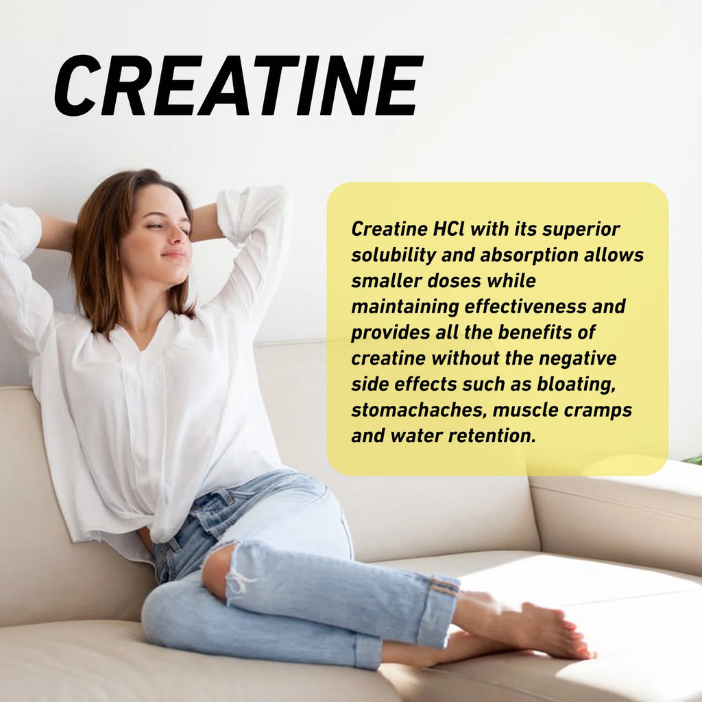 Creatine HCl - Améliore l'endurance énergétique et la masse musculaire, performances athlétiques améliorées - 120 gélules