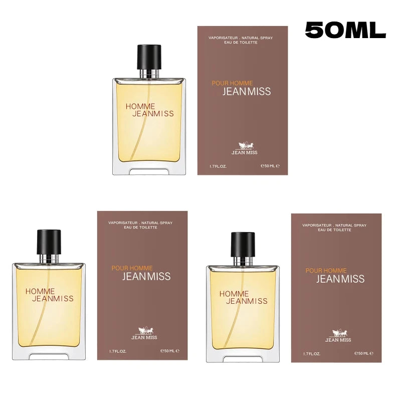 JEAN MISS Parfum pour Homme Frais, Énergique et Épicé Fougère, Tenue Longue Durée, Notes Boisées Terrestres, 50ml/100ml pour Rendez-vous Romantiques et Déodorants