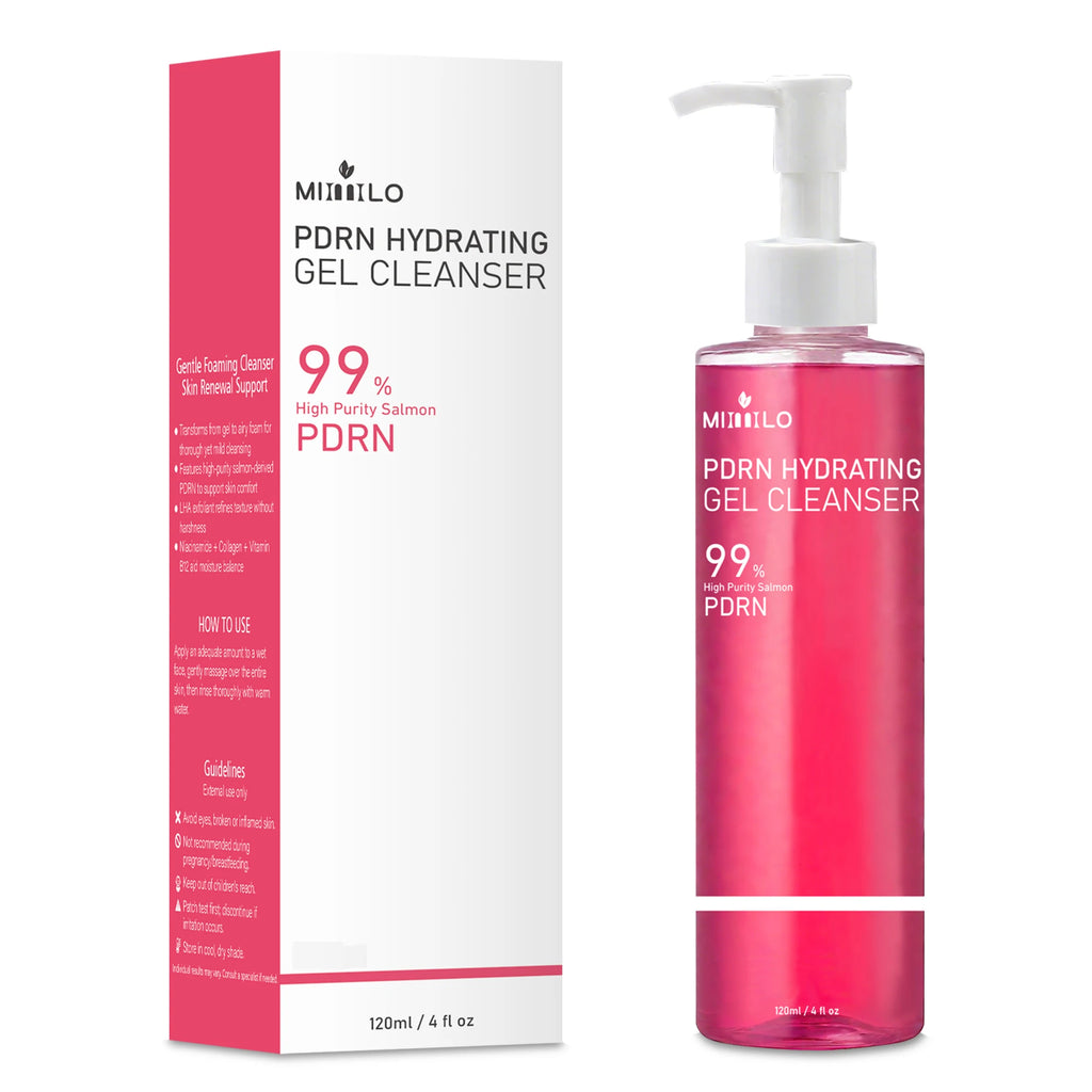 Gel limpiador de espuma rosa de salmón PDRN de ADN, que contiene PDRN, controla la grasa, elimina los puntos negros, limpia en profundidad, no es irritante