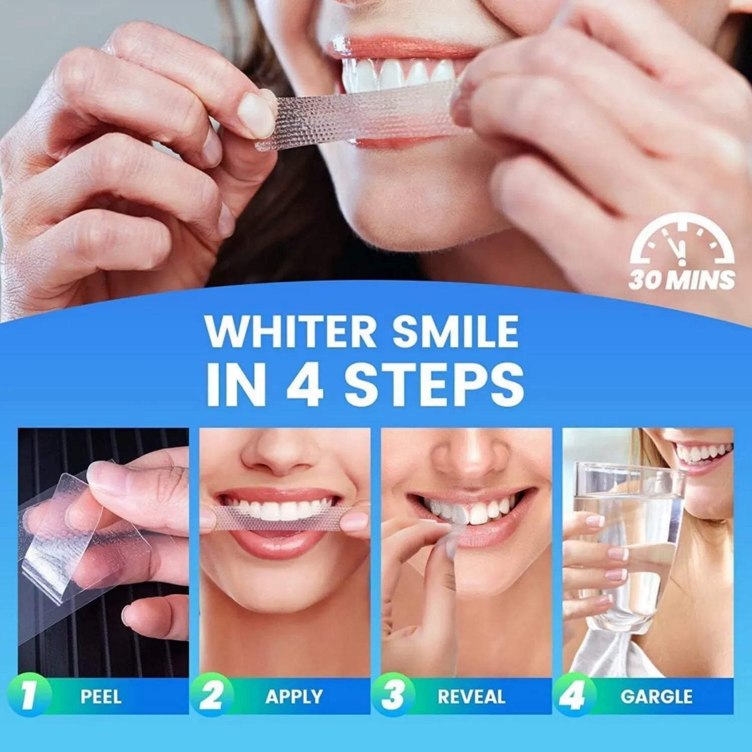 Bandes de blanchiment des dents 5D 7/14 paires de bandes de blanchiment en gel Élimination des taches Bande de soins d’hygiène bucco-dentaire Outils de blanchiment dentaire Dents