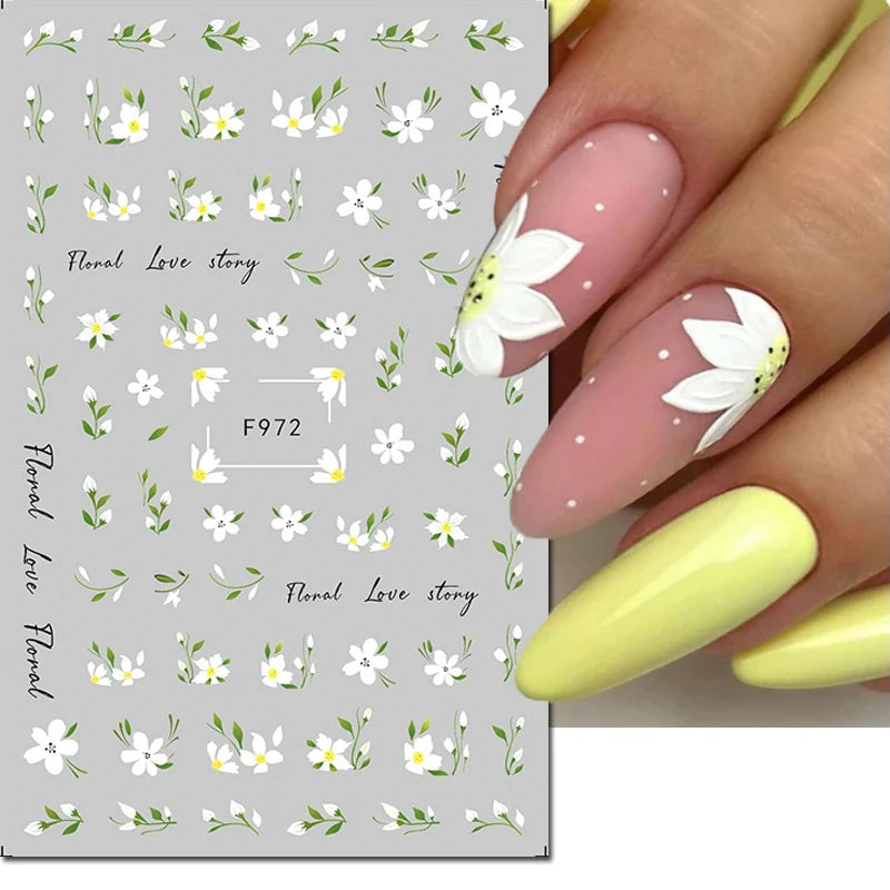 Autocollants 3D pour art des ongles , rose clair, violet, pétales de fleurs, décalcomanies pour décoration de manucure, salon de beauté, été