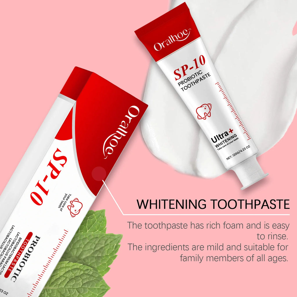 ORALHOE SP-10 Dentifrice probiotique Blanchir les dents Éliminer les taches de plaque Blanchiment des dents Hygiène buccale Nettoyer Souffle frais Soins des dents
