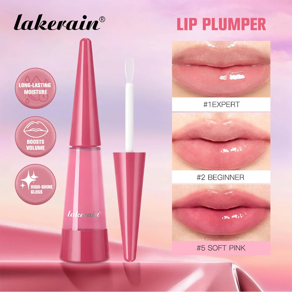 Lakerain lèvres plus dodues hydratation profonde nutrition longue durée haute brillance brillant finition volumineuse liquide hydratant pour les lèvres