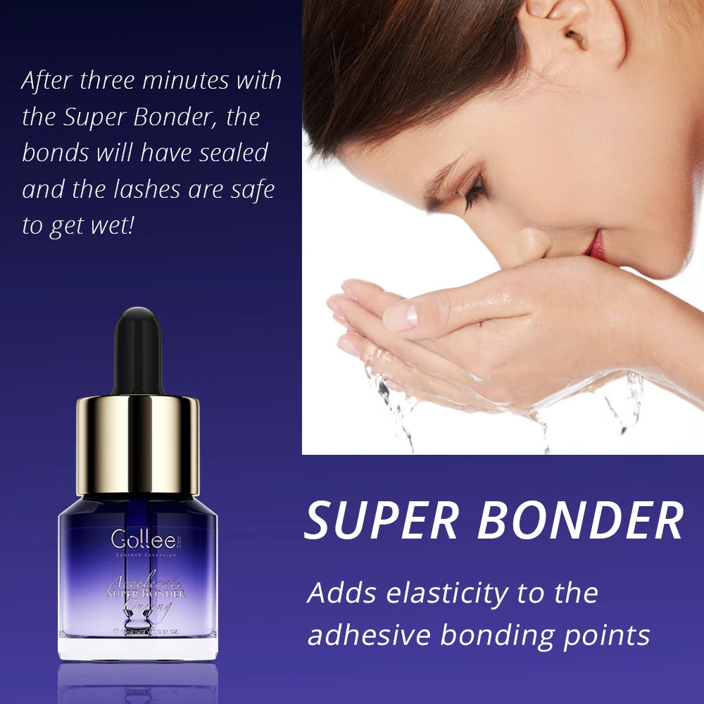 Colle pour Extensions Primer 15ML Eyelash Super Bonder Augmentation de la durabilité Aide Eyelashe Bonder Fixation Durable Adhésif Maquillage