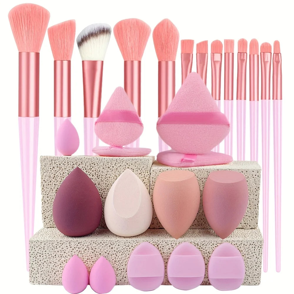 Pinceaux de maquillage 8-29 pièces Kit de maquillage professionnel femmes cosmétique pinceau à poudre douce fard à paupières fond de teint ensemble complet outil de beauté de voyage