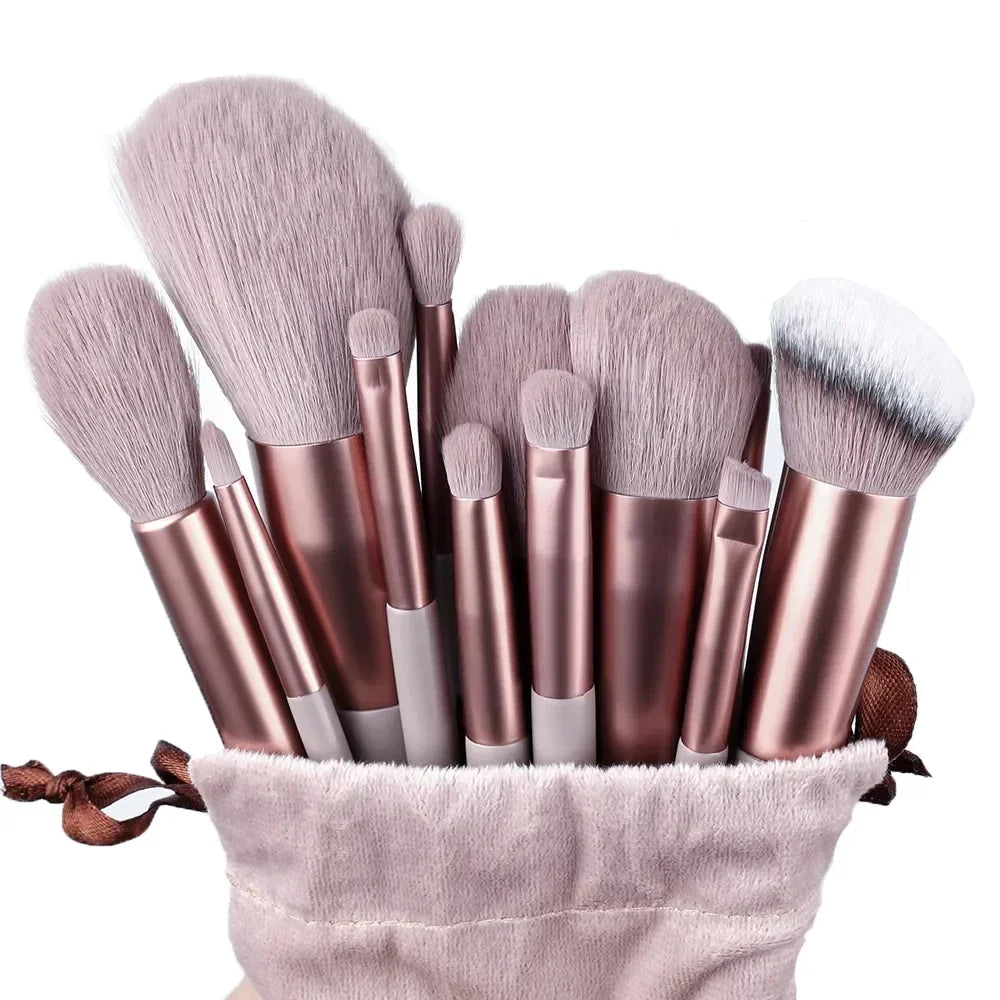 Ensemble de pinceaux de maquillage doux et moelleux pour cosmétiques, fond de teint en poudre, fard à barrage, mélange Kabuki, outil de beauté, 13 pièces