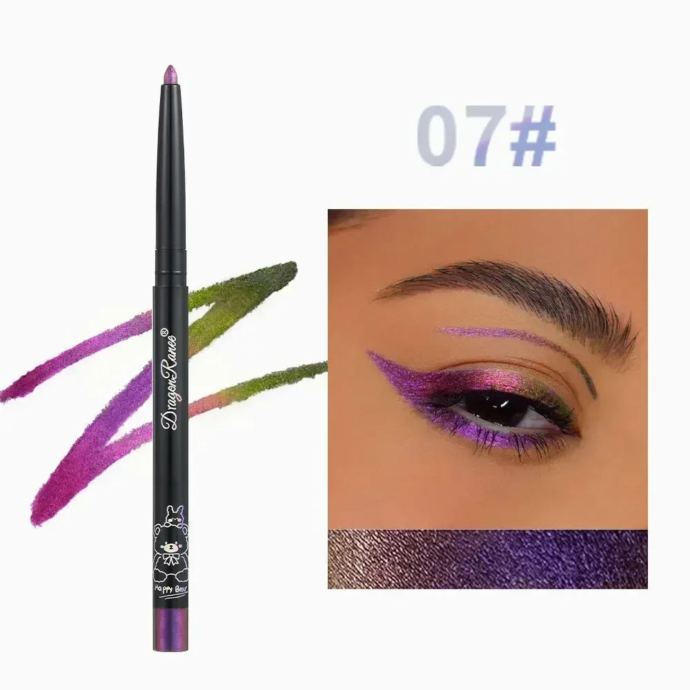 Stylo à eyeliner multi-chromes, fard à paupières métallique brillant à paupières brillant couché ver à soie vert violet maquillage pigment paillettes Aurora eyeliner