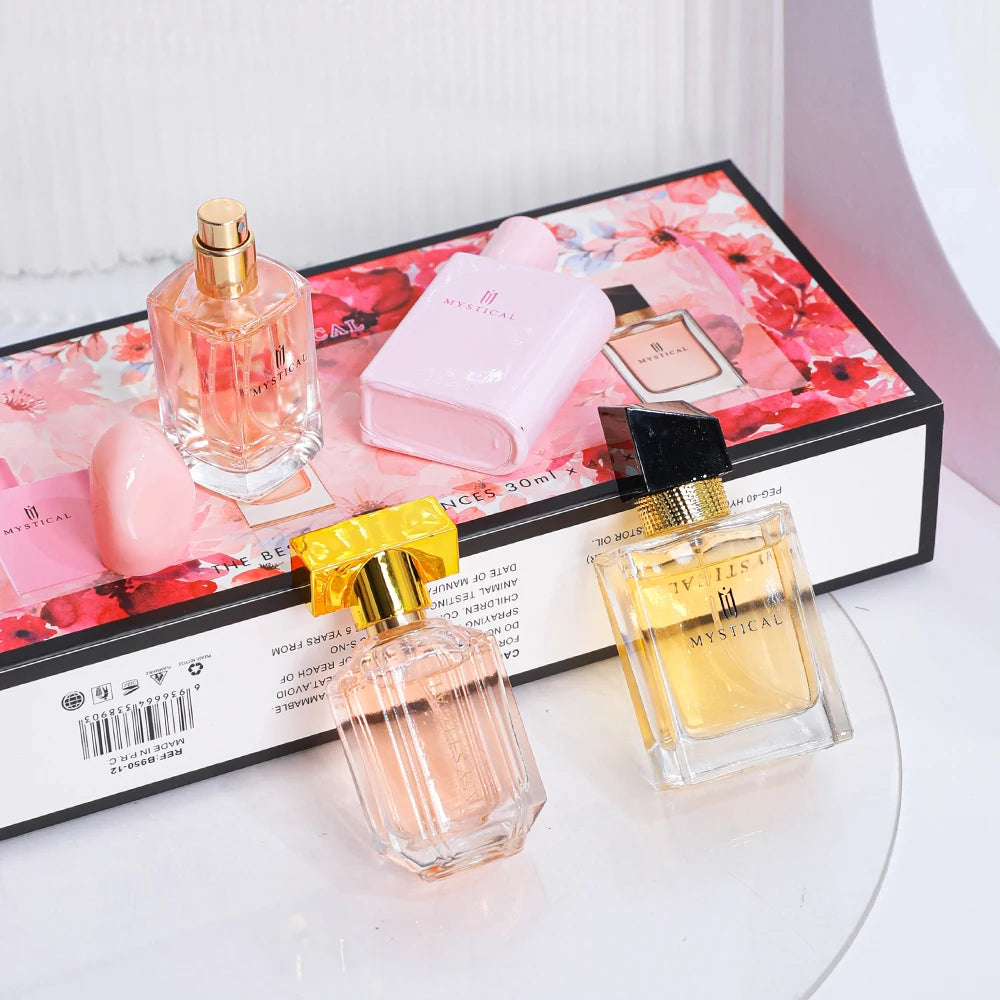 Parfum de luxe pour femmes, Eau de Parfum Femme, coffret cadeau 4 pièces, 100 ml, parfum floral naturel en spray