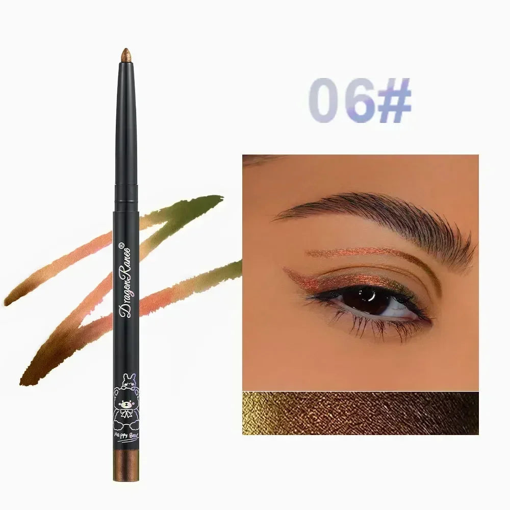 Stylo à eyeliner multi-chromes, fard à paupières métallique brillant à paupières brillant couché ver à soie vert violet maquillage pigment paillettes Aurora eyeliner