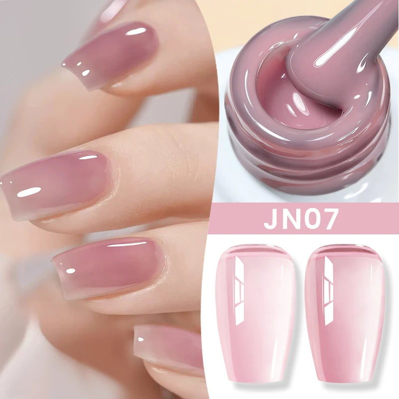 BORN PRETTYvernis à Ongles Gel, Semi Transparent, Soak Off UV LED, Vernis à Ongles Nude, N64.Gel Varjuvening,Art des ongles, 50 Couleurs, 10ml