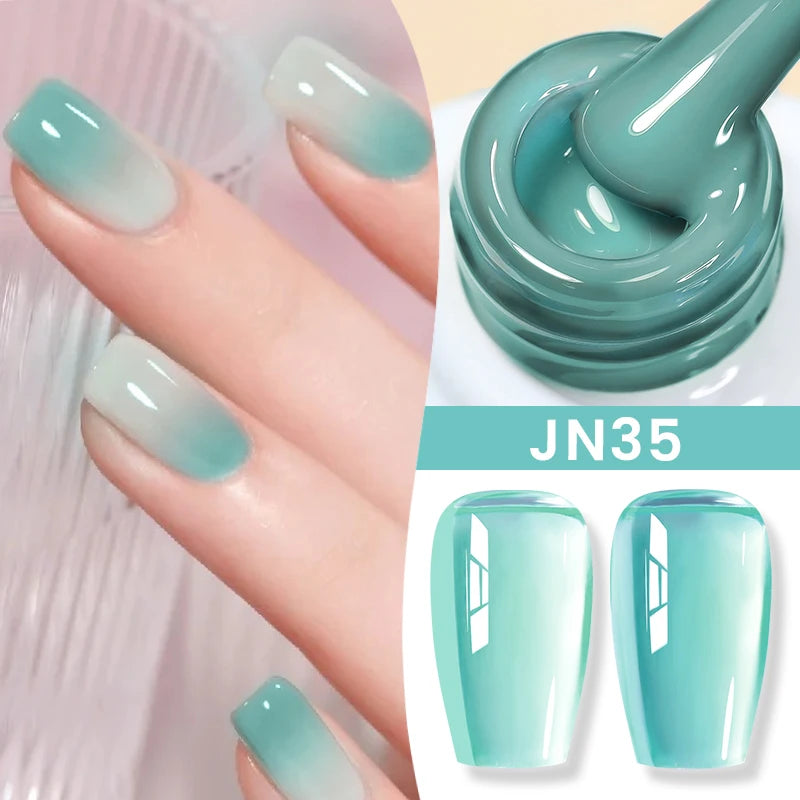 BORN PRETTYvernis à Ongles Gel, Semi Transparent, Soak Off UV LED, Vernis à Ongles Nude, N64.Gel Varjuvening,Art des ongles, 50 Couleurs, 10ml