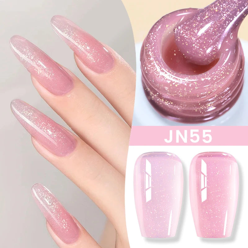 BORN PRETTYvernis à Ongles Gel, Semi Transparent, Soak Off UV LED, Vernis à Ongles Nude, N64.Gel Varjuvening,Art des ongles, 50 Couleurs, 10ml