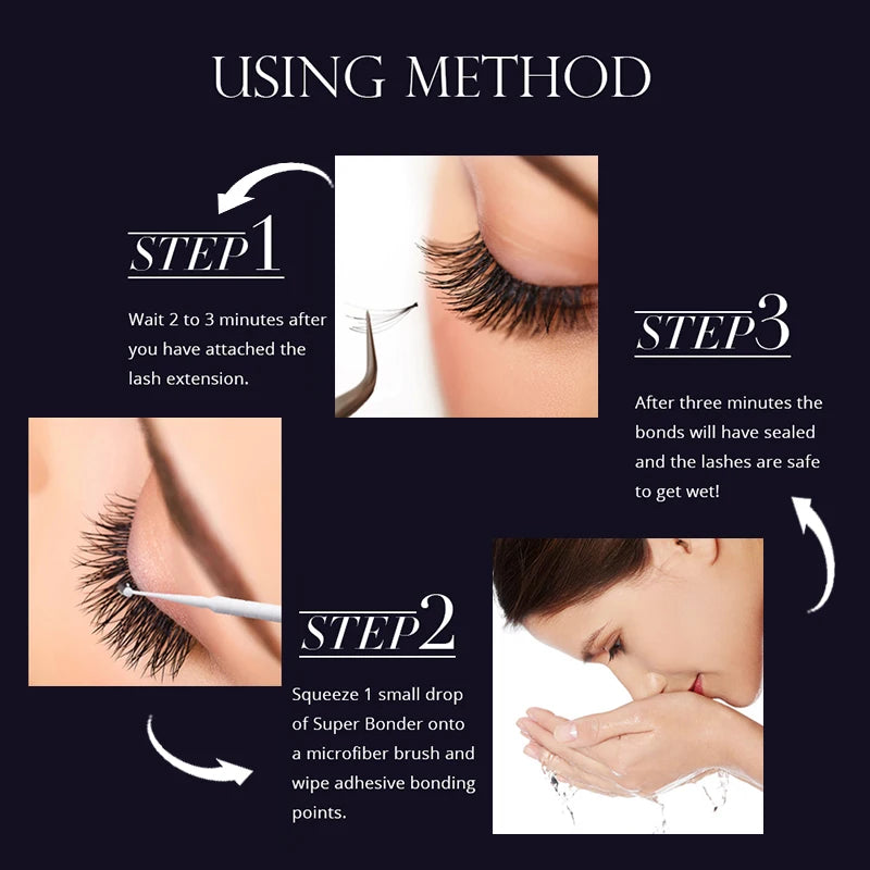 Colle pour Extensions Primer 15ML Eyelash Super Bonder Augmentation de la durabilité Aide Eyelashe Bonder Fixation Durable Adhésif Maquillage