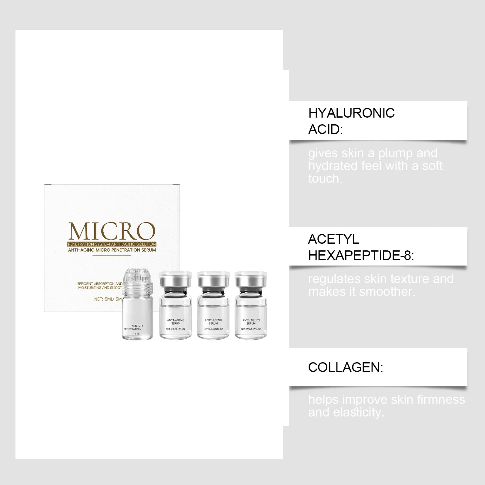 Deep Action Collagen Anti-Rides + Essence Hydratant Raffermissant Pore-purifiant Anti-âge Essence Kit