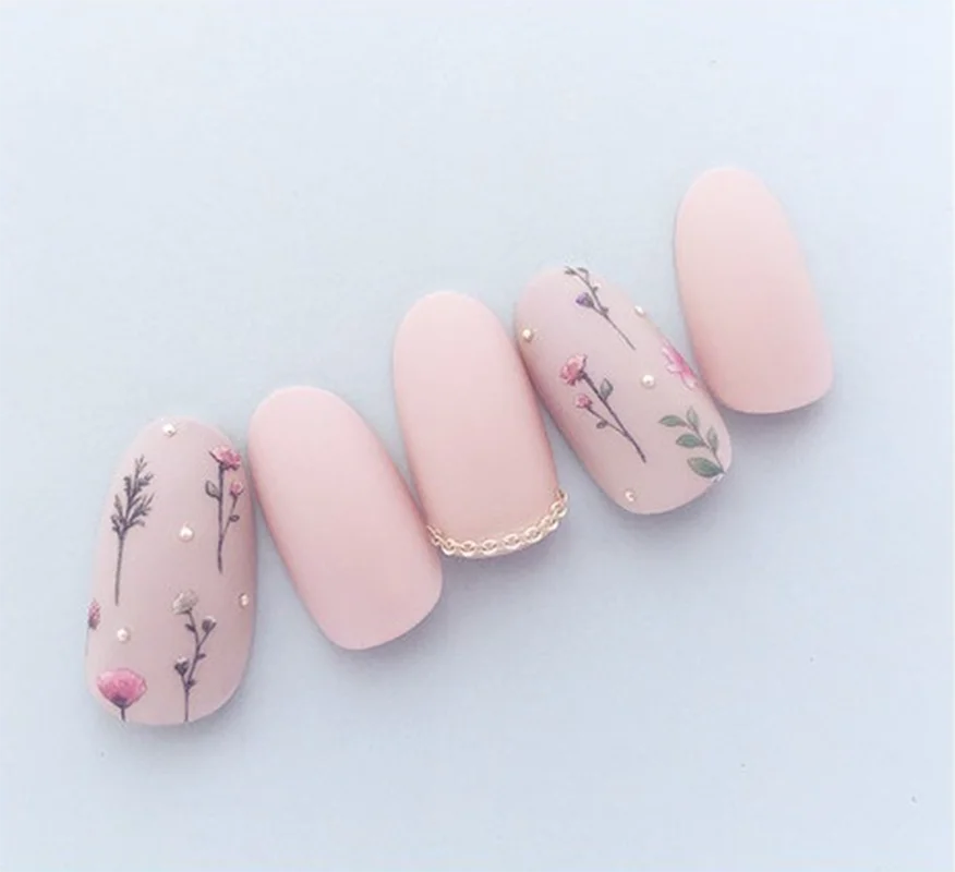 Autocollants 3D pour art des ongles , rose clair, violet, pétales de fleurs, décalcomanies pour décoration de manucure, salon de beauté, été