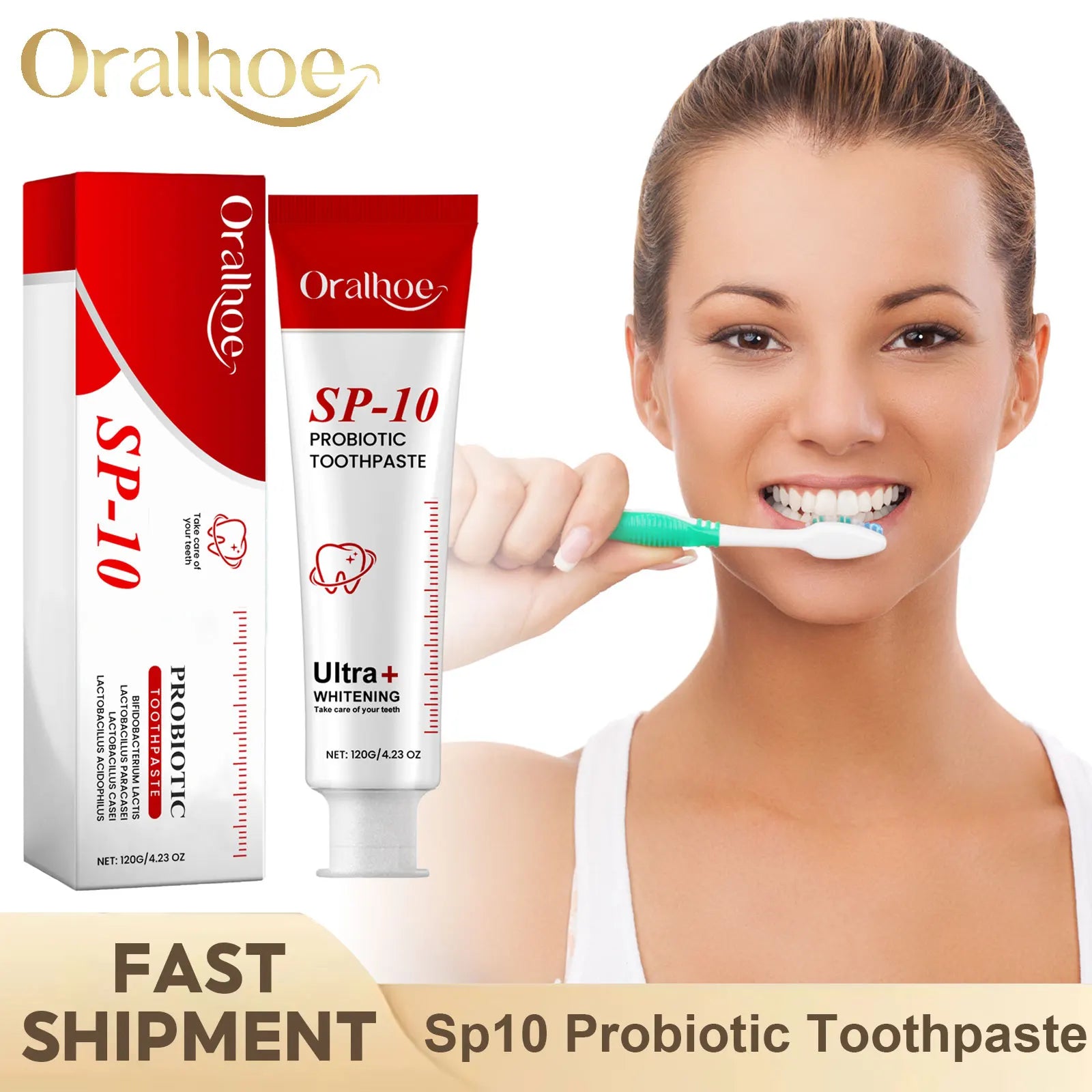 ORALHOE SP-10 Dentifrice probiotique Blanchir les dents Éliminer les taches de plaque Blanchiment des dents Hygiène buccale Nettoyer Souffle frais Soins des dents