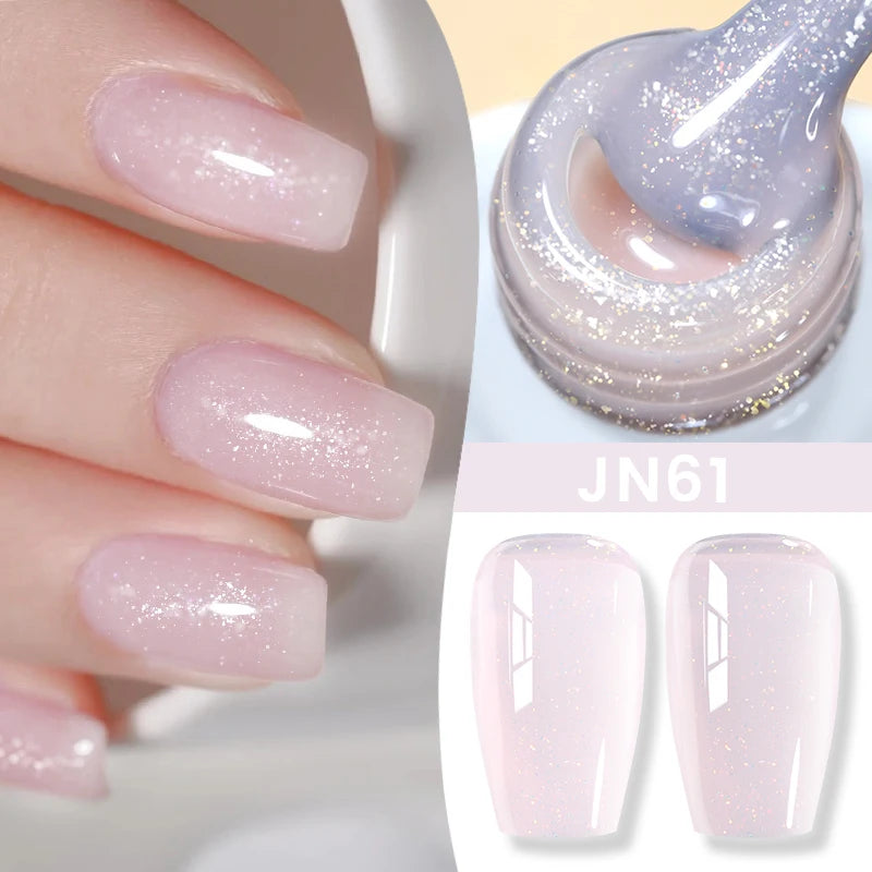 BORN PRETTYvernis à Ongles Gel, Semi Transparent, Soak Off UV LED, Vernis à Ongles Nude, N64.Gel Varjuvening,Art des ongles, 50 Couleurs, 10ml