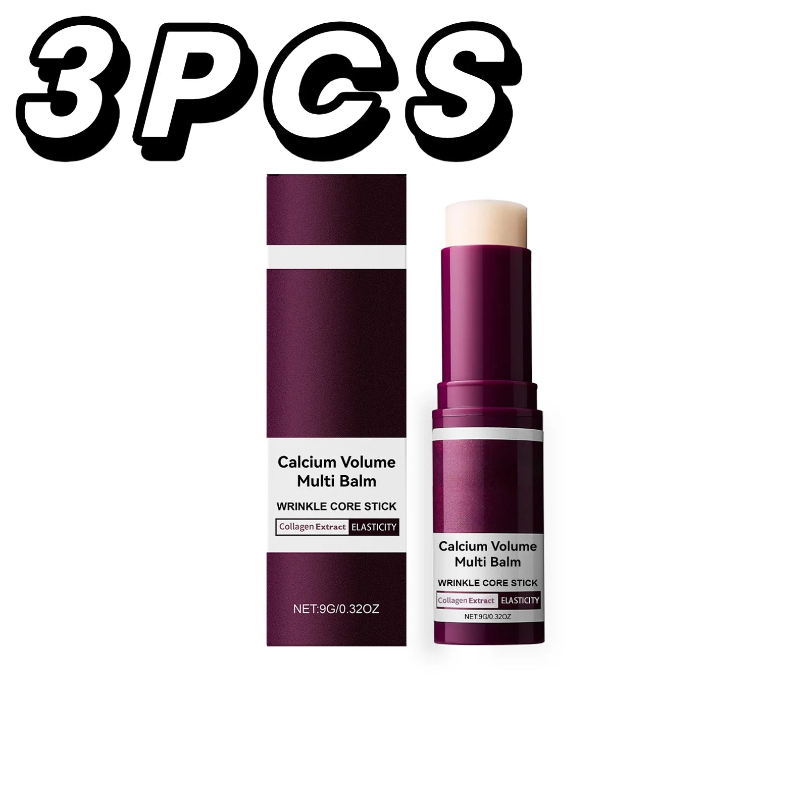 Baume Multi-Usages au Calcium Hydratant Anti-Âge Atténue les Rides Raffermissant Éclaircissant Nourrissant au Collagène Stick Hydratant
