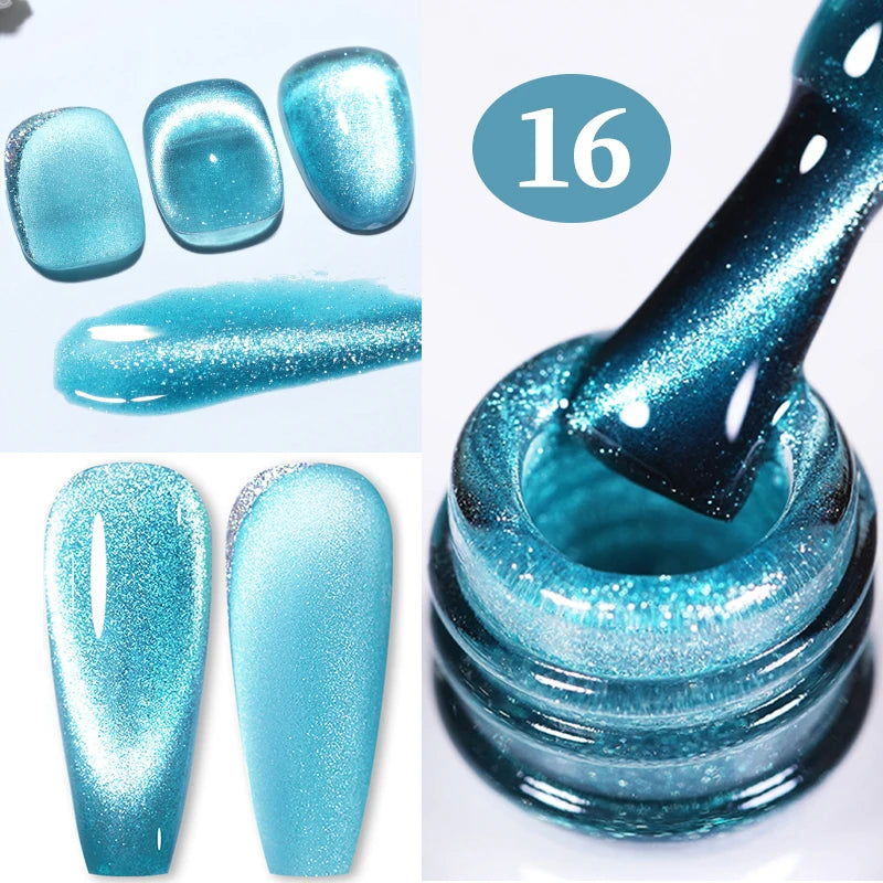 BORN PRETTY 10ml Gold Water Light Cat Magnetic Gel Polish Spaking Glitter Crystal Black Soak Off UV LED Vernis Manucure