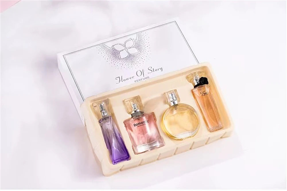 Parfum floral frais et naturel pour femme, nouilles phéromones de marque, coffret cadeau, haute qualité, 95ml, ensemble de 4 pièces