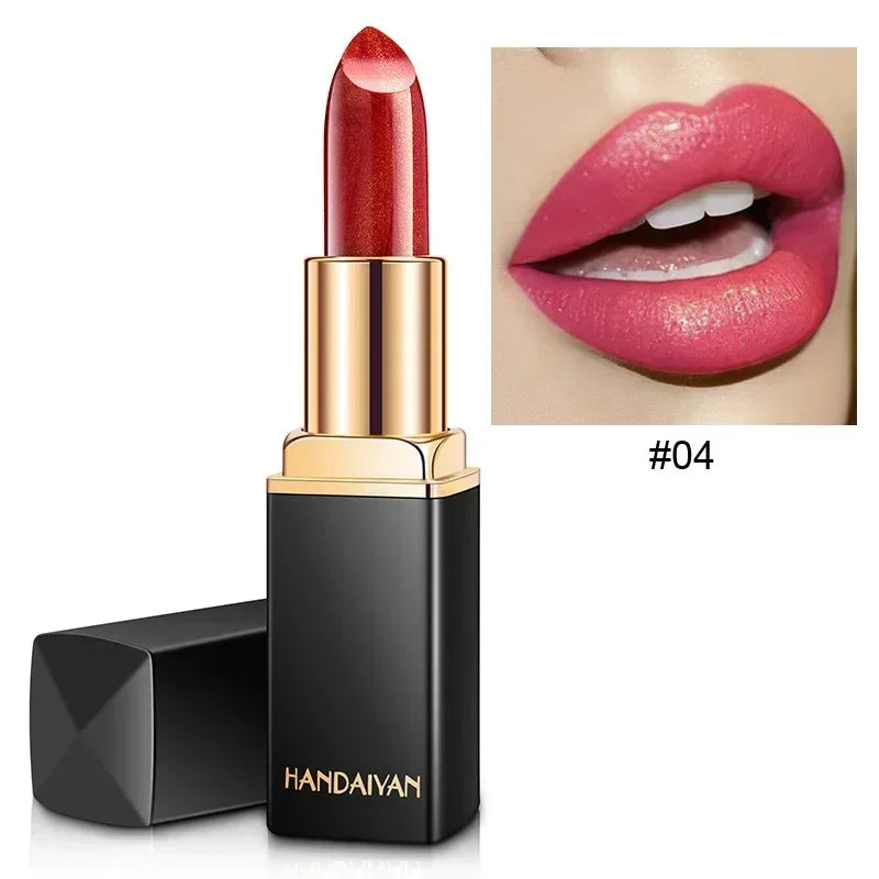 Rouge à lèvres métallique Pearl Changing 9 couleurs Long-Dury brillant plaqué or chaud sirène Maggie rouge à lèvres pour femmes