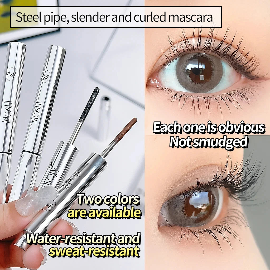 Crayon à sourcils longue durée Imperméable et résistant à la transpiration Sépare chaque cil Crayon à sourcils à tube d’acier épais et volumineux