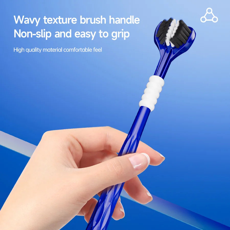 3-Sided Toothbrush for Comprehensive Cleaning | Ideal Angle Design | Raised Tongue Coating Brush | 2-Pack | Soft Bristles for Ge