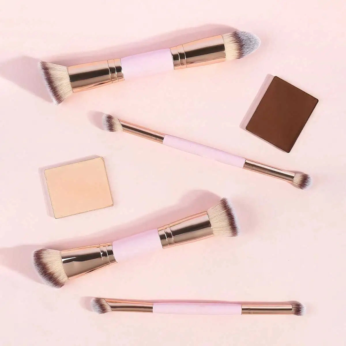 Ensemble de pinceaux de maquillage de base, 4 pièces, avec boîte, fond de teints à double extrémité, poudre, Blush, détails pour pinceaux de fard à paupières, voyage pour débutants