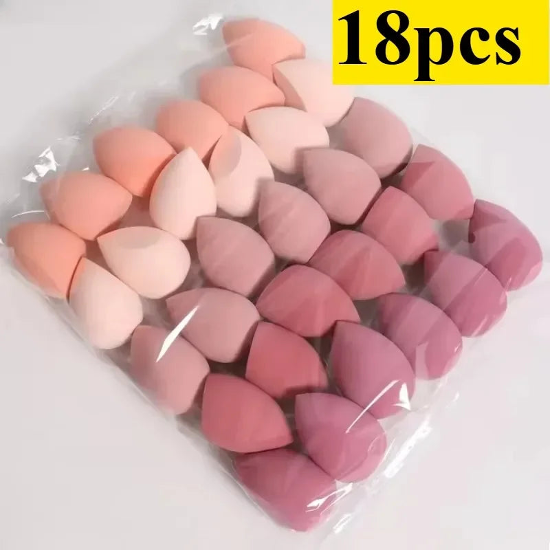 Ensemble d'éponges de maquillage 4/7/18 pièces, adaptées à l'application de poudre de crème BB liquide, œuf de maquillage sec et humide, bouffantes de poudre à double usage pour fille