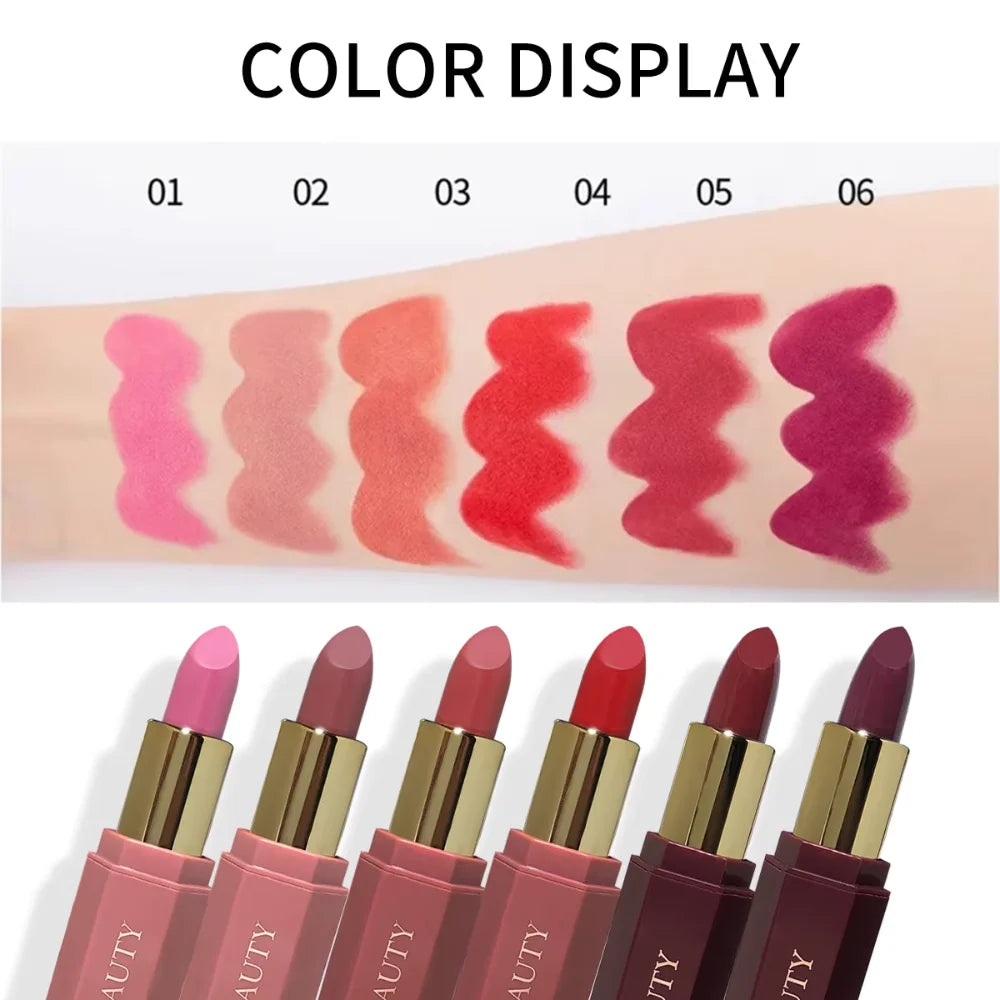 Ensemble de rouge à lèvres mat à coupe antiadhésive, finition en velours longue durée, couleur de lèvre mate lisse imperméable à l’épreuve des taches