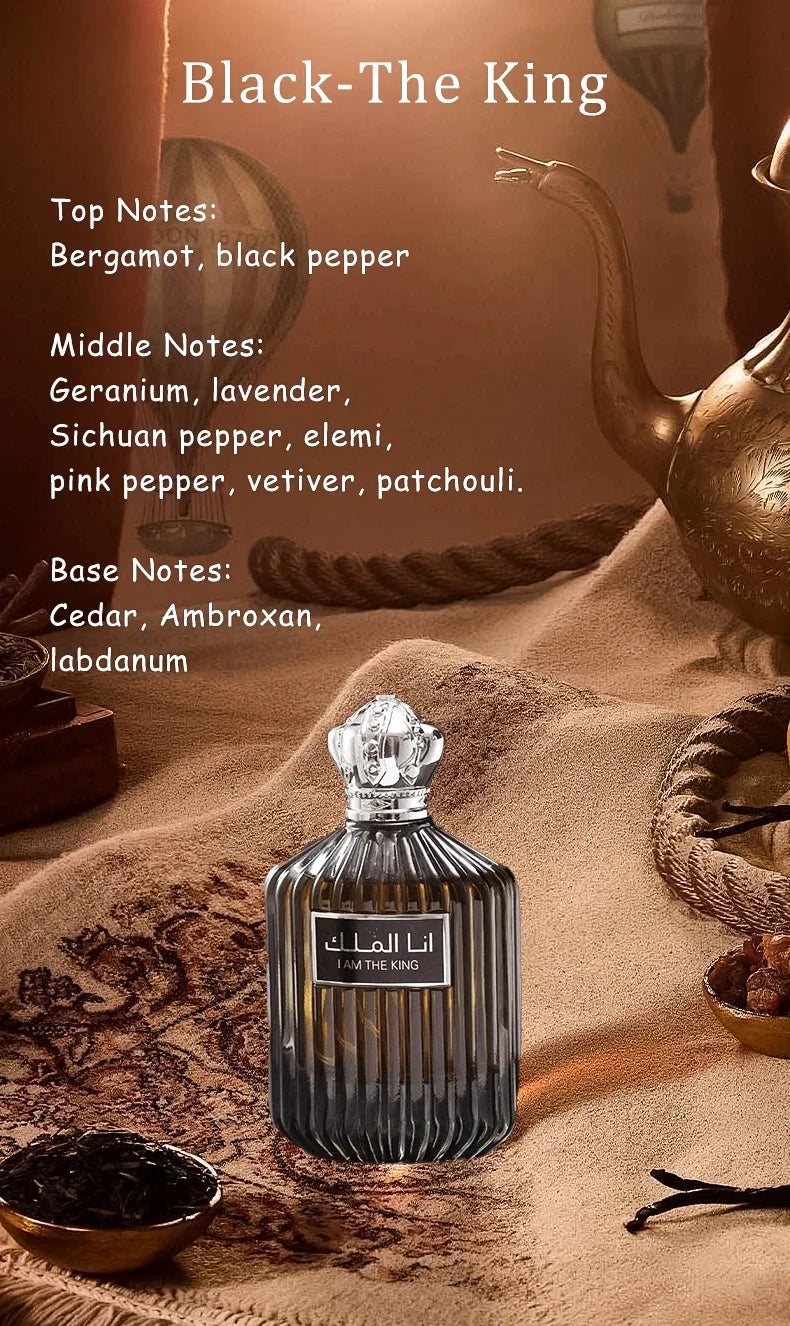Parfum 100ml original de haute qualité pour hommes Dubai Prince Cologne Parfum longue durée Parfum léger Parfum frais du désert Arabie