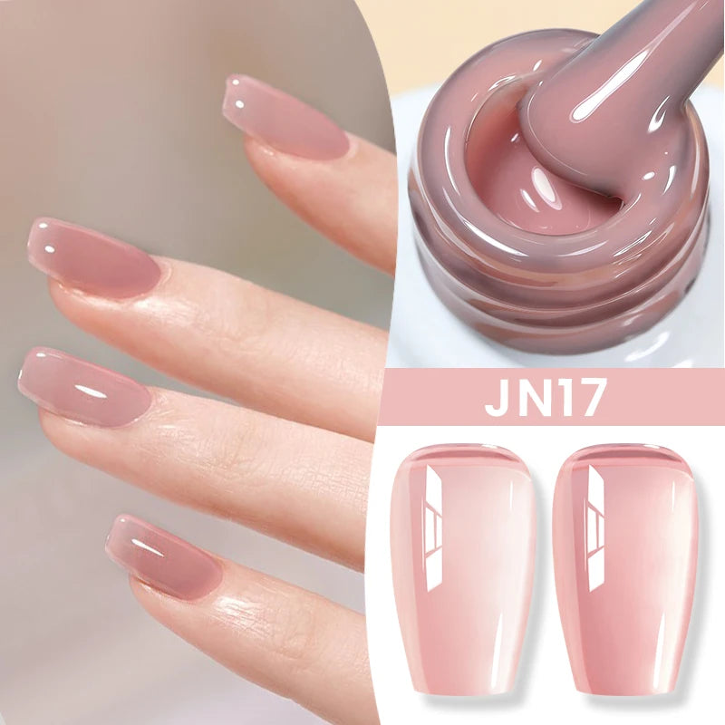 BORN PRETTYvernis à Ongles Gel, Semi Transparent, Soak Off UV LED, Vernis à Ongles Nude, N64.Gel Varjuvening,Art des ongles, 50 Couleurs, 10ml