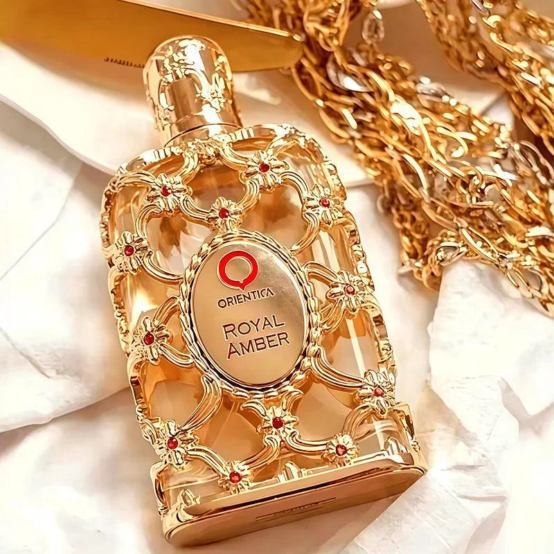 Parfum Royal Amber de Dubaï 100ml, parfum à la rose, parfum oriental longue durée en flacon de verre pour hommes et femmes