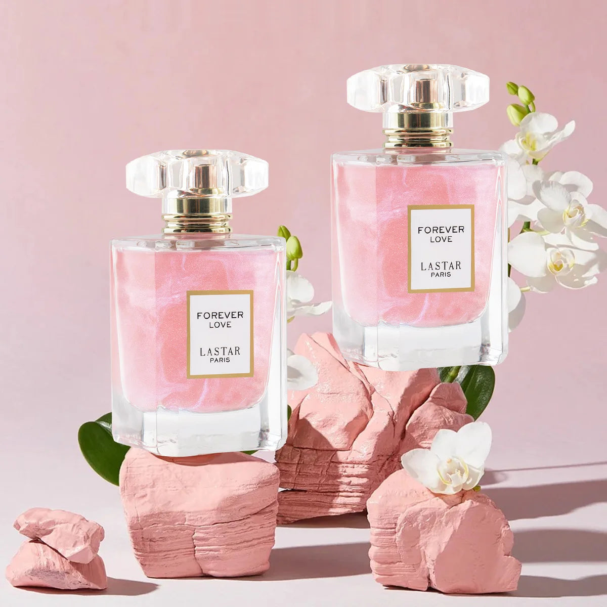 Parfum longue durée pour femmes LASTAR, deux flacons d'un total de 110 ml/3,72 fl oz, parfum rose et jasmin, cadeaux de Noël/Nouvel An