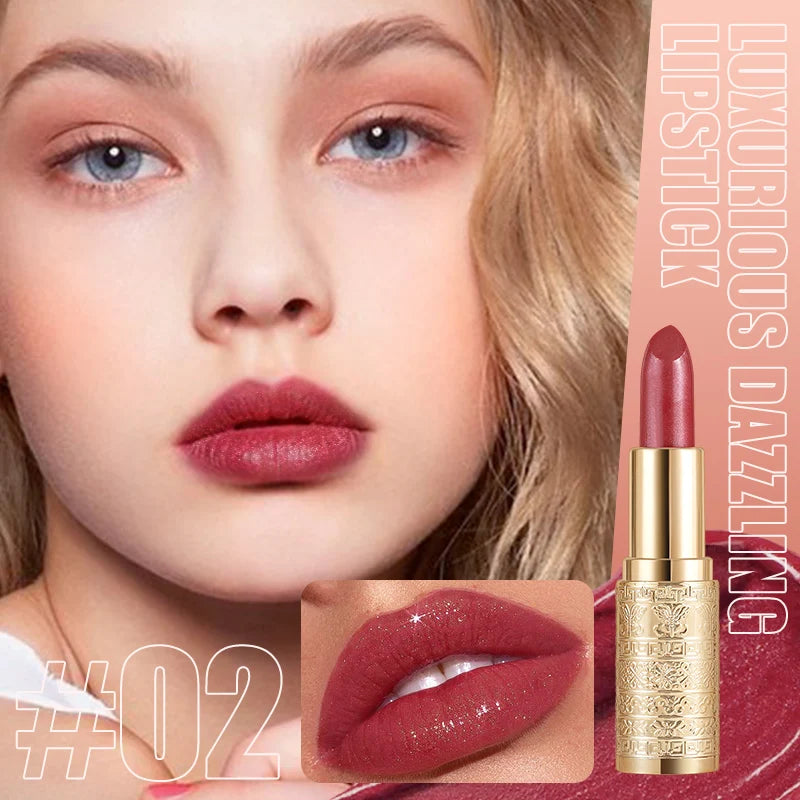 Rouge à lèvres brillant, formule longue durée, couleurs vives, facile à appliquer, adapté aux débutants, créant un maquillage incroyable pour les lèvres