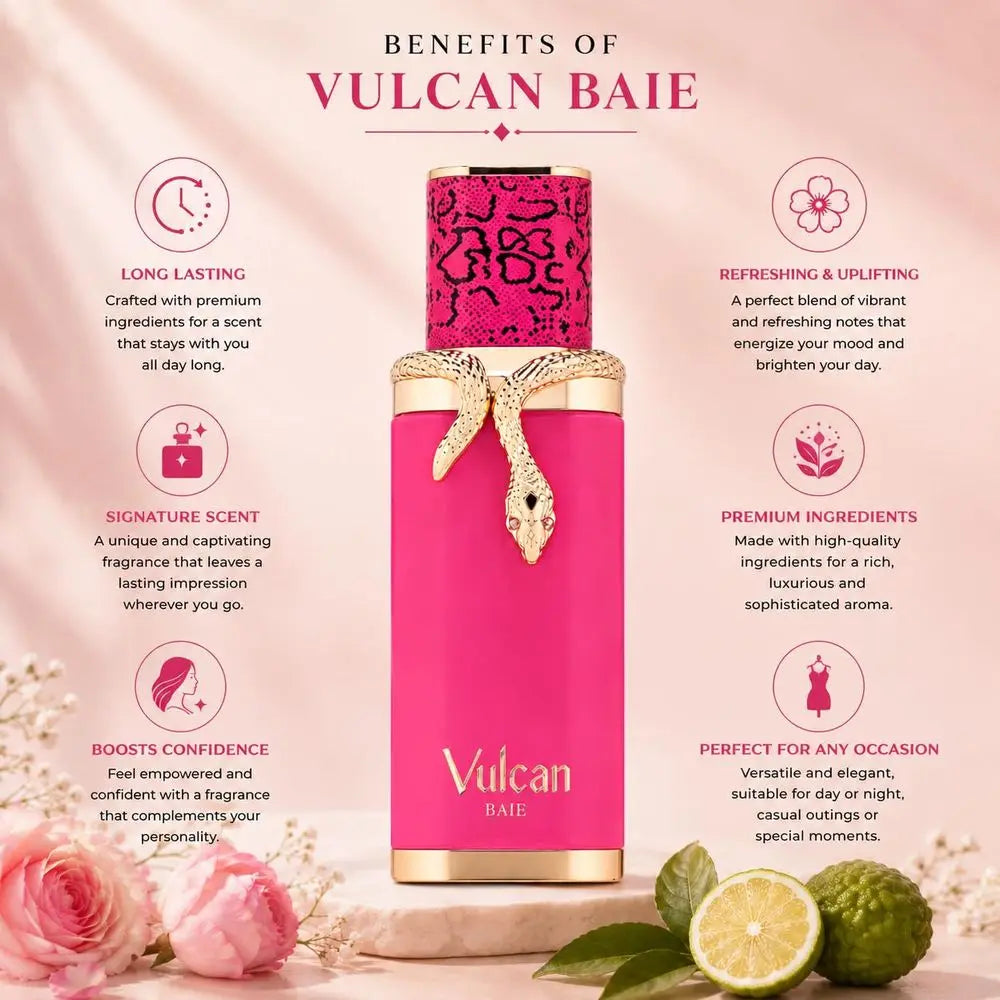 French Avenue Vulcan Baie EDP 100ml 3.4oz Eau de Parfum Spray Parfum Floral Fruité Longue Durée Luxe Arabe de Dubaï Pour Femme