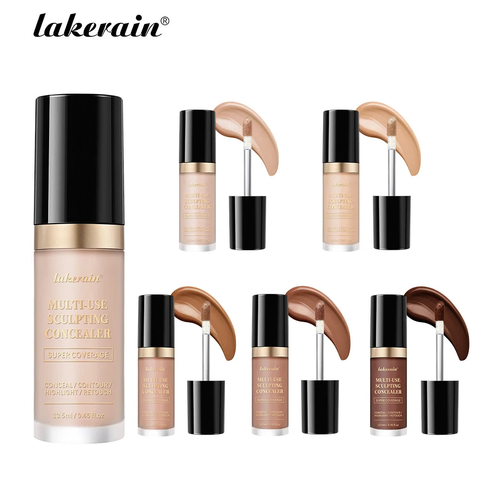 Lakerain – correcteur imperméable, 5 couleurs, fond de teint mat, haute couverture, contrôle de l'huile, pour cicatrices d'acné et cernes, cosmétiques