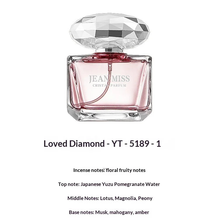 Parfum de marque JEAN MISS   50 ml, parfum pour femmes à la senteur de bois de santal, vaporisateur, longue tenue, notes fruitées, florales, légères, parfum féminin, cadeau romantique